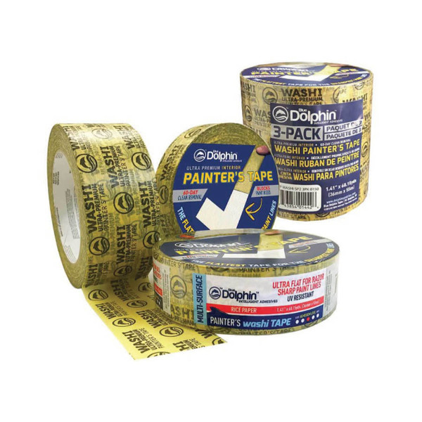 Blue Dolphin TP WASHI SP2 1.41 in. x 60.15yd Washi Rice Paper Painters Tape, 3PK TP WASHI SP2 3PK -1.5